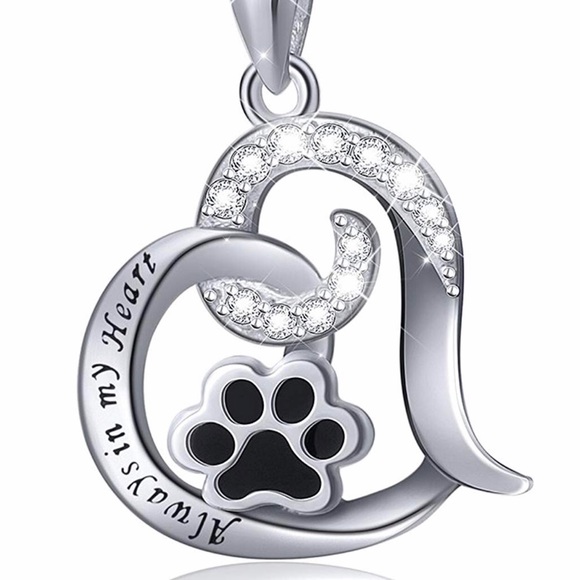 Jewelry - 925 Sterling Silver Dog Paw Print Pendent & Chain